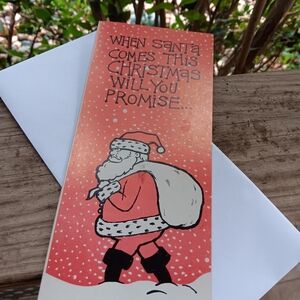 Vintage Naughty Risque Funny Merry Christmas Card & Envelope
